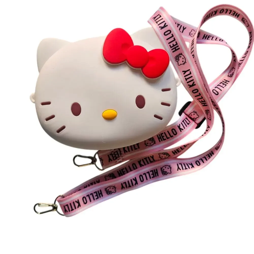 Hello Kitty Silicone Crossbody Bag Coin Purse Detachable Lanyard Medium NWT